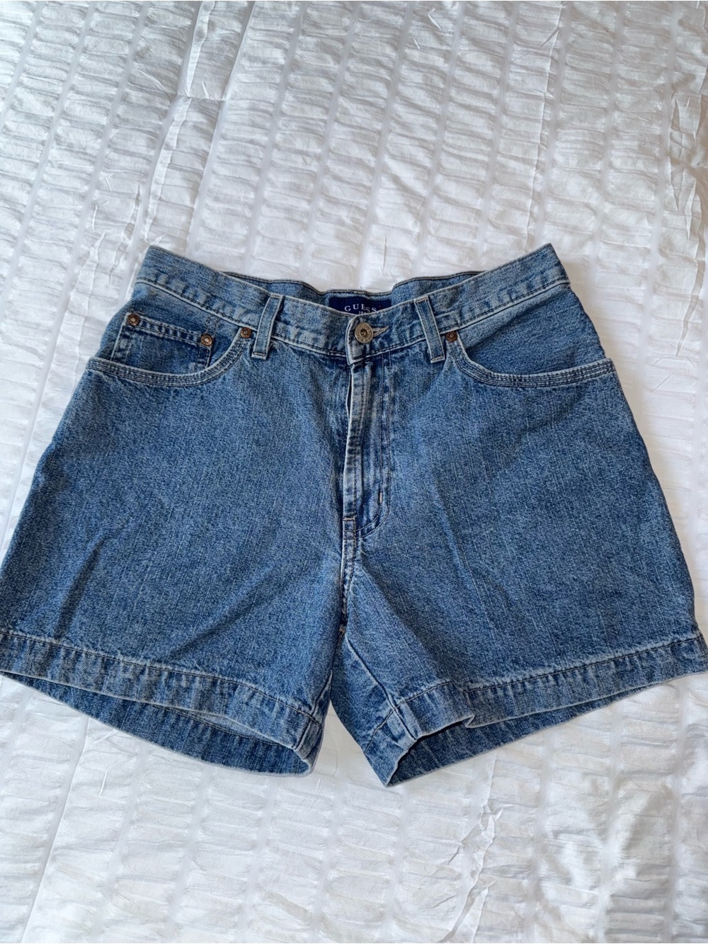 Guess Classic Blue Denim High-Rise Women's Shorts Size 28” Waist